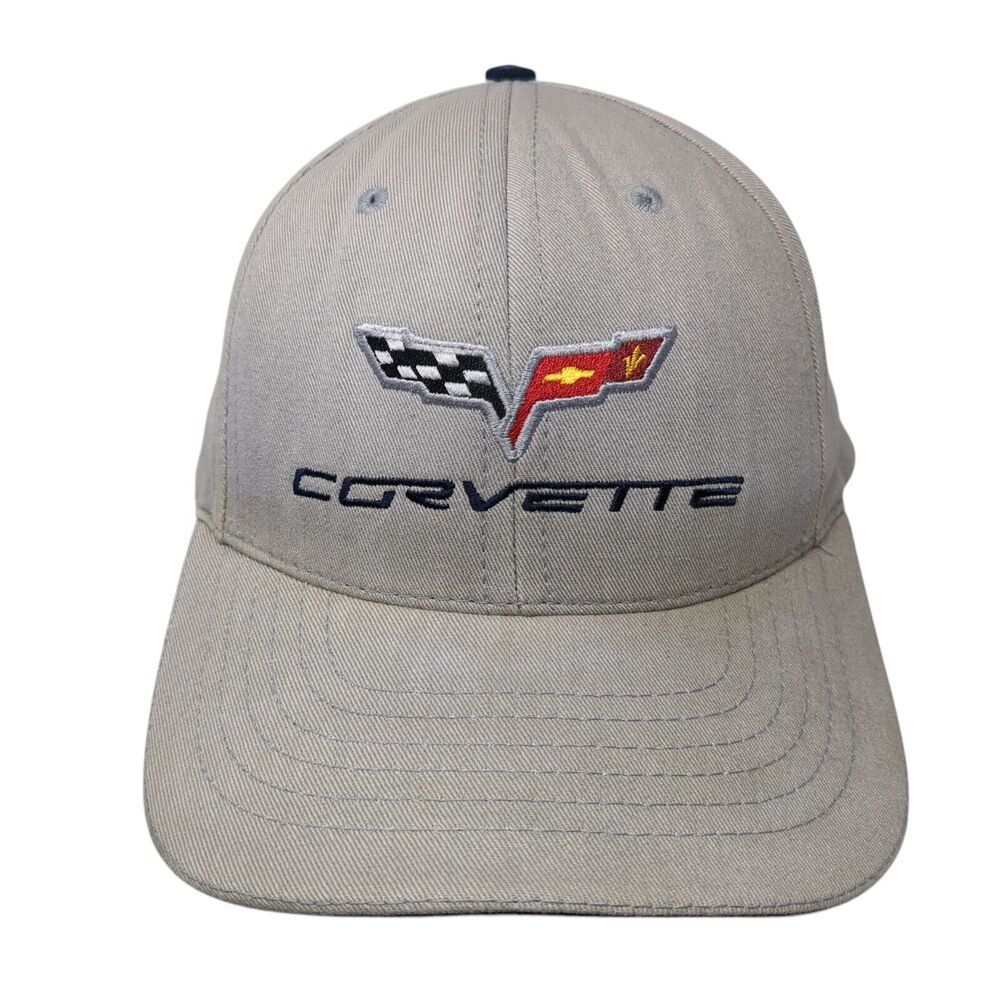 Corvette Slideback Baseball Cap Gray One Size Adjustable Embroidered 6 Panel